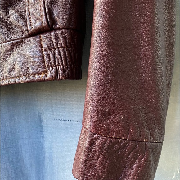 Rare VIntage 80's SILVERT'S Maroon Leather bomber Jacket Size 36 EU /Small US - Picture 4 of 10
